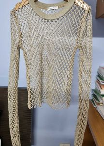 BERSHKA WOMEN TOP GOLD 26" New COVER Up