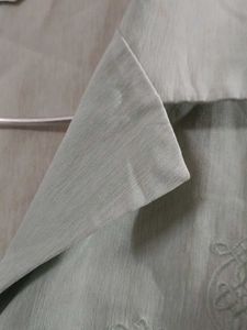 Light Green Embroidered Collared Shirt