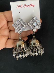 Sparkling Jhumka Earrings with Cubic Zirconia💘🥰