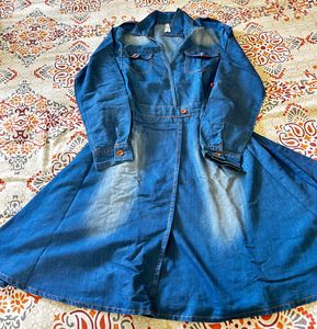 Denim Shirt Dress with Pockets