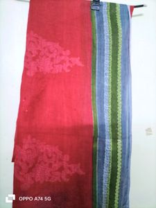 Pure Cotton Red Printed Dupatta