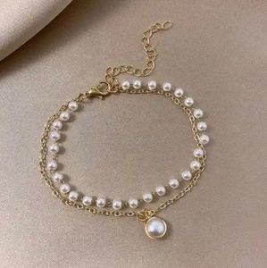 Elegant Pearl Charm Bracelet
