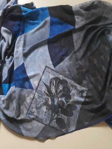 Blue Printed Saree With Blouse