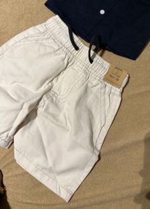 Carter's Navy Shirt &amp; Khaki Shorts Set