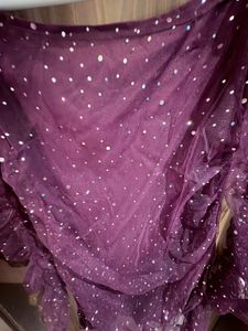 Sparkly Ruched Purple Mini Dress
