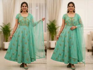 Embroidered Silk anarkali suit