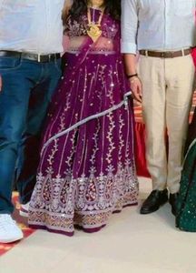 Beautiful Partywear Purple Lehnga