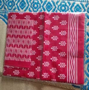 Fancy Pure Cotton Saree With Blouse Piece ❣️❣️❣️