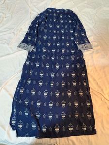 Blue Floral Print Kurta
