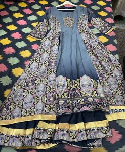 Embroidered Kurta with Printed Panels