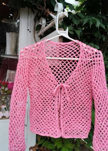 crochet tops and mesh cardigan sets