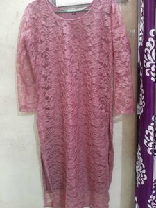 Elegant onion  Pink Lace Dress