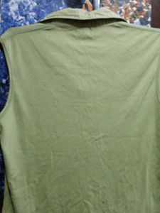 Les Femme Green Collared Tunic Top