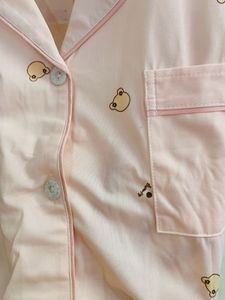 Cute Pink Pajama Pants with Bear Print