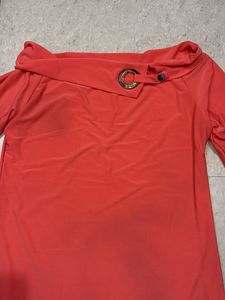 Chic Coral Off-Shoulder Top