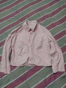 Classic Pink Striped Cropped Shirt