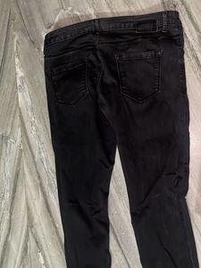 black distressed jeans