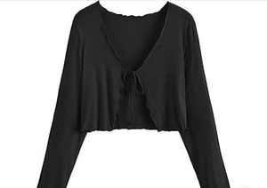 Sheer Black Open Front Cardigan