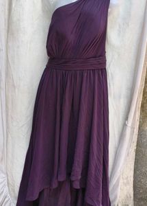 Elegant One-Shoulder Purple Gown