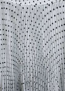 Pleated Polka Dot Midi Skirt