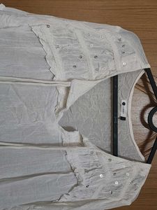 Off White Top With Sequins