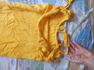 Vibrant Yellow Sleeveless Kurta