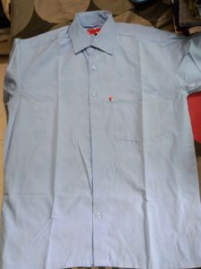 LIGHT BLUE FULL SLEEVE L SIZE SHIRT GENTLY USED.