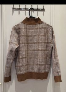 Cozy Plaid Turtleneck Sweater