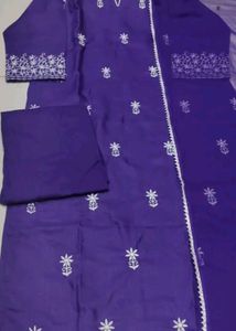 Elegant Purple Embroidered Kurta Set
