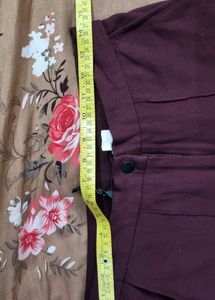 Maroon Fitted Pants