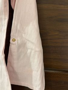 Light Pink V-Neck Kurta