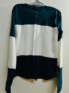 Green and white sweatshirt