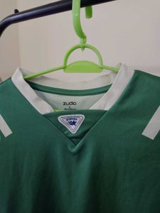 Green V-Neck Graphic T-Shirt