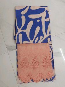 Designer Dress Material with Lace Border