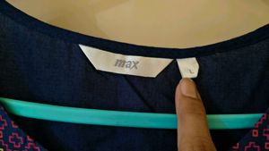 Max fashion Elegant Embroidered Navy Blue Kurta