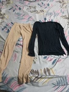 Comfortable Leggings and Black Top Set