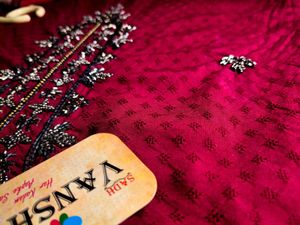 Maroon Embroidered Kurta Set with Pants &amp; Dupatta