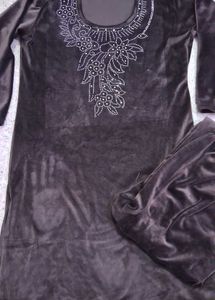 Velvet Kurta And Plazo One Time Used