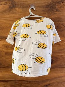 Cute Bee Print T-Shirt