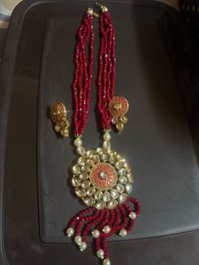 Stunning Red Beaded Necklace Set