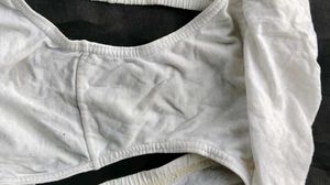 Comfortable White Briefs with Rose Embroidery