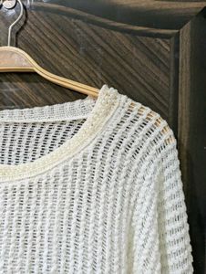 Elegant Off-White Knit Sweater