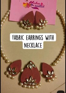 Fabric Earrings & Necklace Set