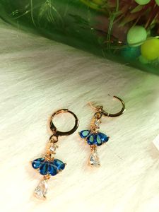 Premium Sapphire Blue Crystal Drop Earrings