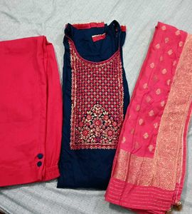 Embroidered Kurta Set with Dupatta