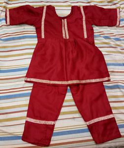 Maroon Kurta Set with Pants