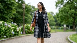 Chic Plaid Overlay Dress