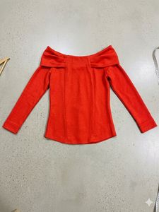 Vibrant Orange Off-Shoulder Top