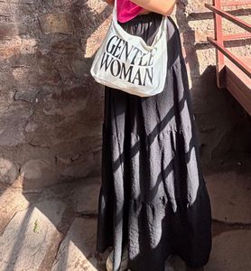 Gentle woman classic canvas tote bag