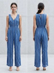 Blue Striped Jumpsuit